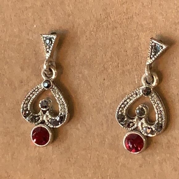 💐5/25 2 pair delicate dangle drop crystal gold tone circle earrings - Picture 3 of 9